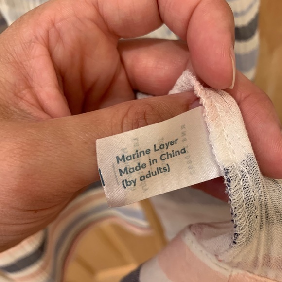 Maddie Wrap Dress in Bel Air Blue Multi Strip - Picture 6 of 6